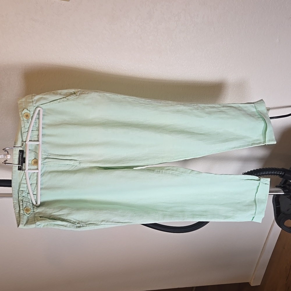 Banana Republic SeaGreen Linen Straight Leg Pants Size 4